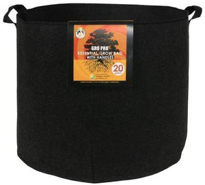 Go Pro Soils & Containers Gro Pro Essential Round Black Fabric Pot with Handles