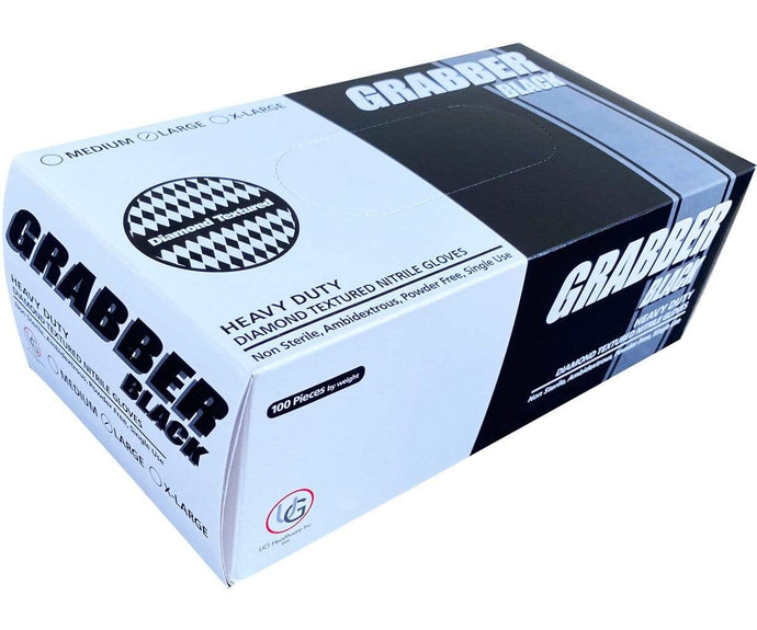 Grabber Harvest Grabber Black Nitrile Gloves Box of 100