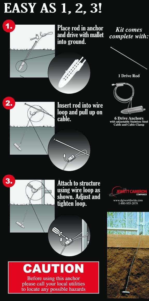 Saturday Solution Greenhouses Garden Care Saturday Solution 6 Piece Ground Anchor Kit