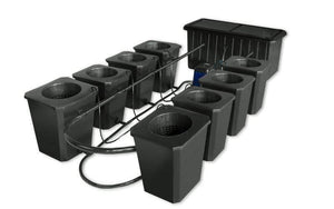 Super Closet Hydroponics 8 Site System - $1095.00 Super Closet Bubble Flow Buckets Hydroponic Grow System
